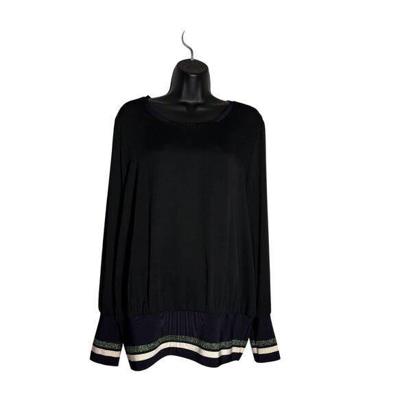 Scotch & Soda Tops - Scotch & Soda Maison Scotch Black Long Sleeve Top With Glitter Accents On Cuffs